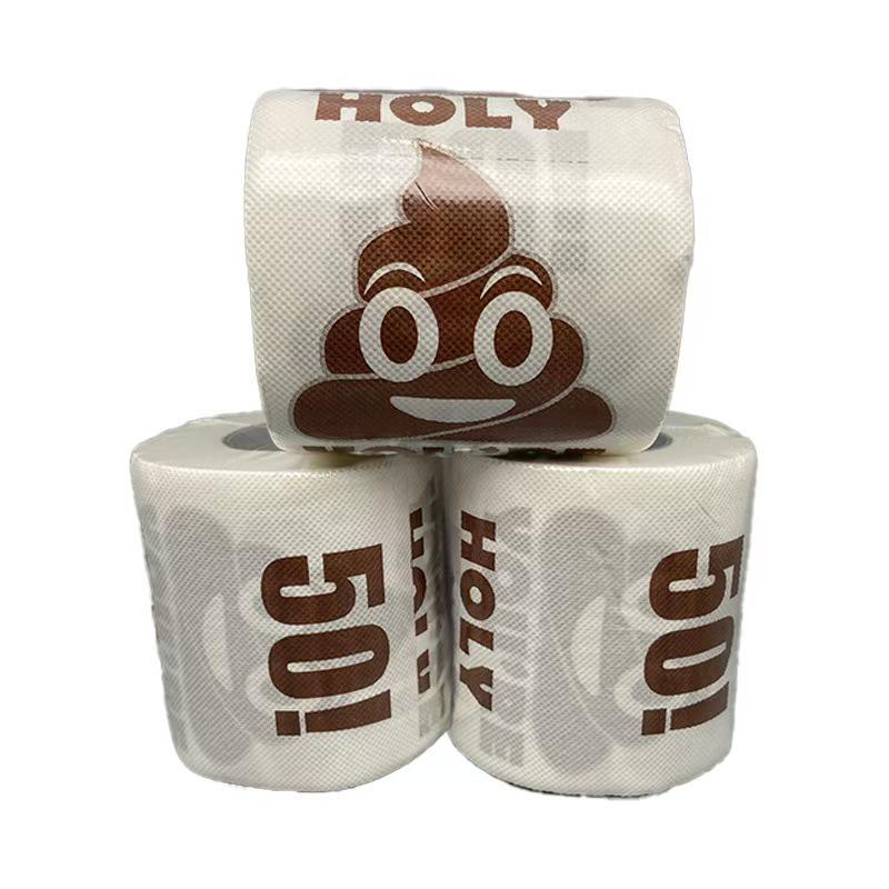 Funny Birthday Toilet Paper with Poop Design for Ages 18-60