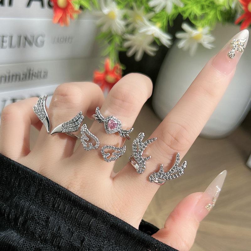 Simple Personality Qixi Festival Antlers Wings a Deer Has You Light Luxury Fashion Ring Women's Exquisite High Sense Niche Ring