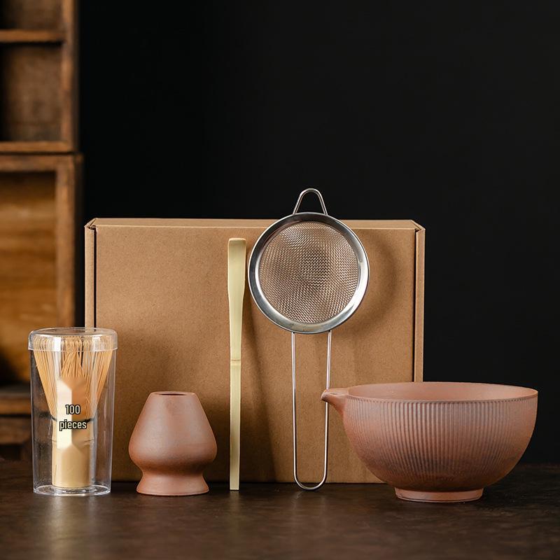 

Japanese Ceramic Matcha Bowl & Tea Whisk Set with Spout