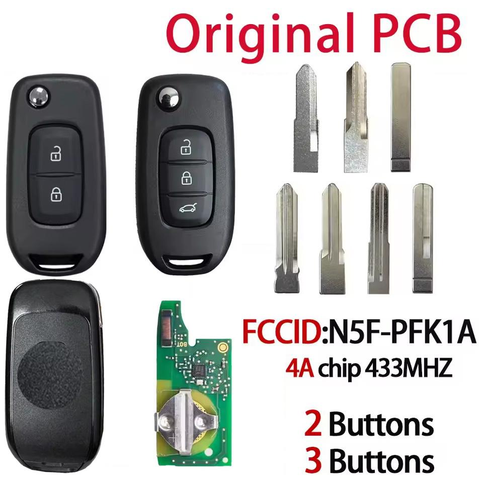 YOSE Original Platine 4A Chip Intelligenter Klappschlüssel für Auto N5F-PFK1A für Renault Lodgy DUZ Kadjar Captur Megane3 Symbol Duster Logan 2