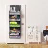 5-Shelf Over The Door Organizer Oxford Cloth Hanging Behind Door Shelf with 3 Hooks and Clear Window Large Capacity Storage Bag