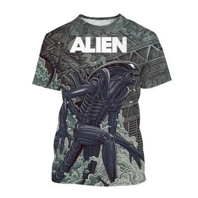 Moda Roupas Masculinas Nova Criatura Alienígena Estampa 3D Camiseta Personalizada Casual Oversized Camiseta Rua Harajuku Unissex Tops Tees