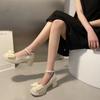 Retro französische Mary Jane Schuhe Damen Frühling 2025 neu sanfte Abendbrise hochhackige Einzelne Schuhe mit Rock kleine Lederschuhe