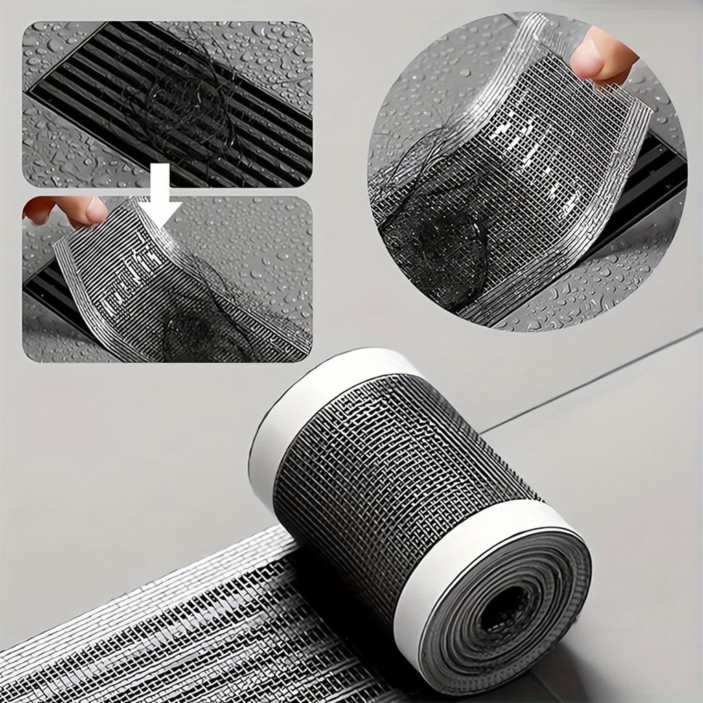 Disposable Nanofiber Hair Catcher Roll for Kitchen Sink and Bathroom Floor, Cut-to-Size Filter, 10m