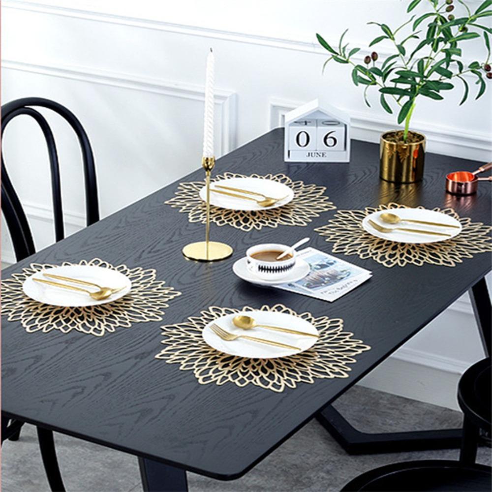 Home Decor Bowl Mats Flower Design Pads Washable Hollow Pad Placemat