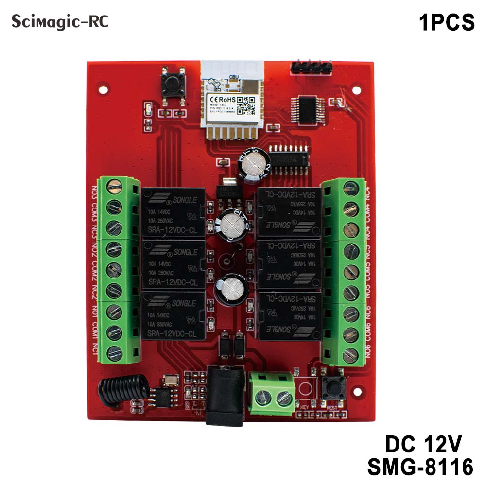 Wireless Switch Module 6/8 Channels Wifi Relay Controller APP Remote Control DIY Smart Home Automation Works with tuya DC 12V 6CH