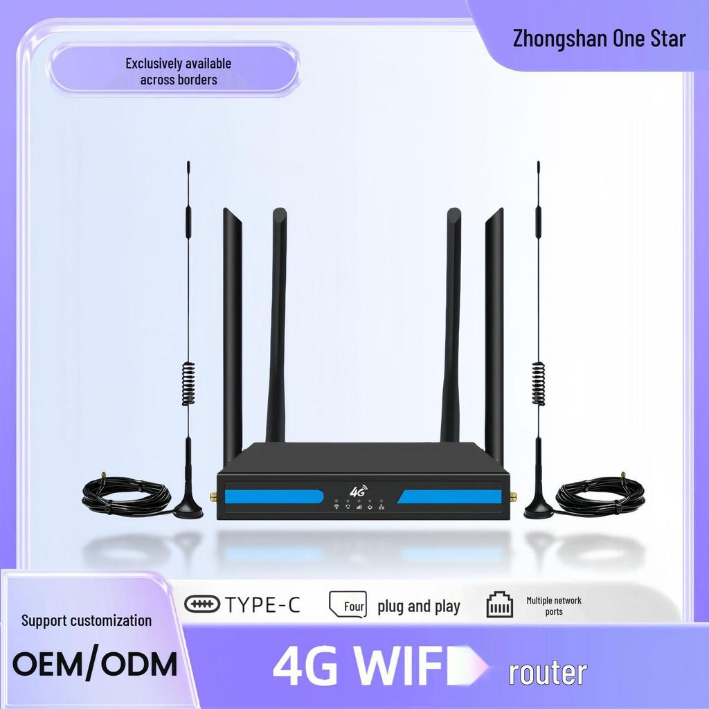 4G Metal Casing Wireless SIM Router with WiFi6 & Suction Cup Antenna for Home Use (UK/Europe) ED123