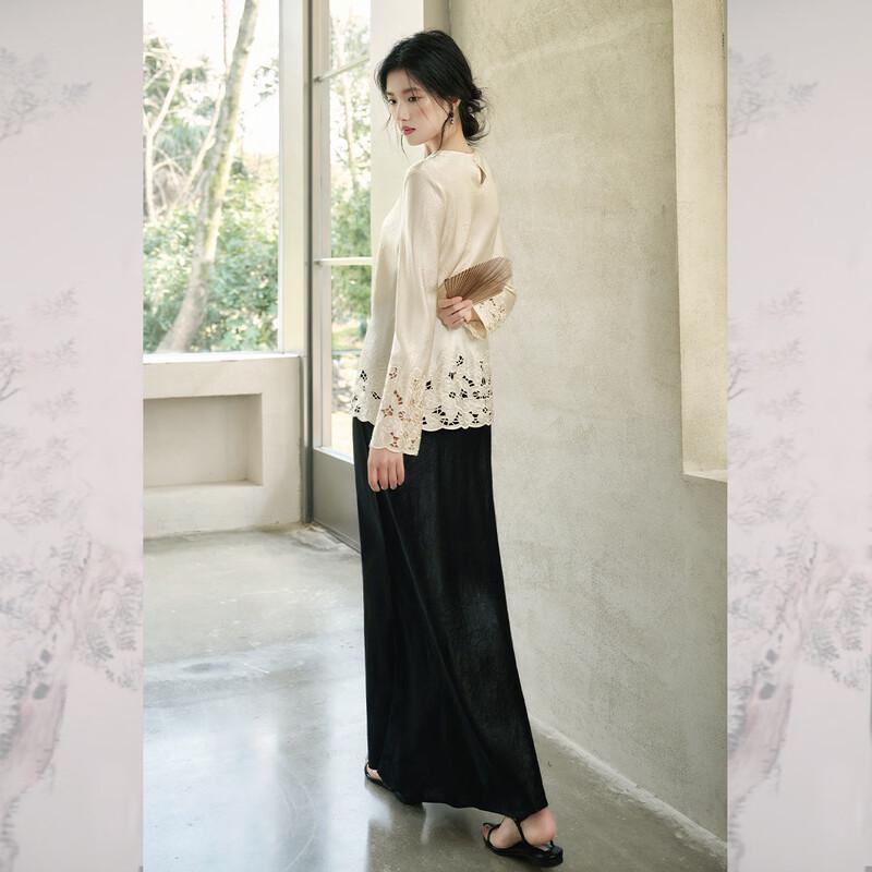 JK&JS Acetate Mermaid High-Waist Long Skirt