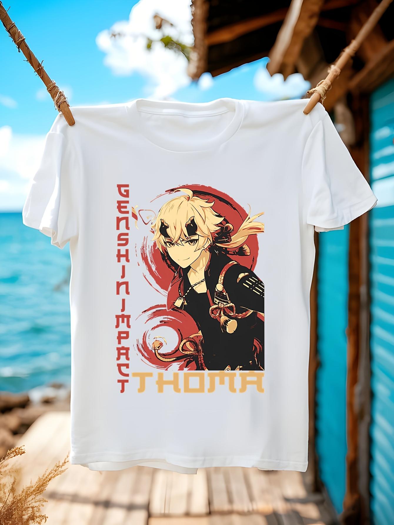 Genshin Impact Thoma SA0941 Anime Graphic Tshirt Graphic ... M