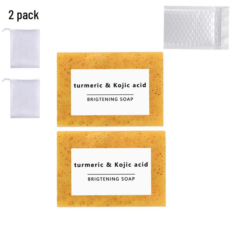 TK Style European and American Turmeric, Lemon, Kojic Acid, and Ginger Handmade Granular Soap for Bathing and Face Washing