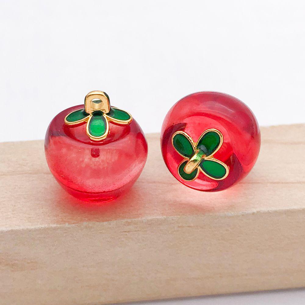 Set of 12 Colorful 3D Glass Apple Charms for DIY Bracelets & Necklaces