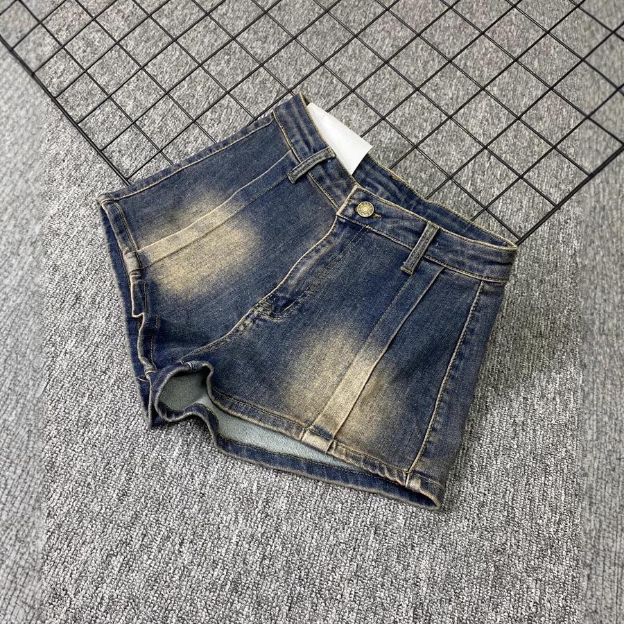 2025 Summer Retro High-Waist A-Line Denim Shorts for Women