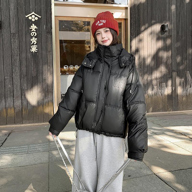 Down cotton-padded clothes Short hooded cotton-padded clothes Jacket cotton-padded jackets Thickened bread clothes Simple sports women's clothing