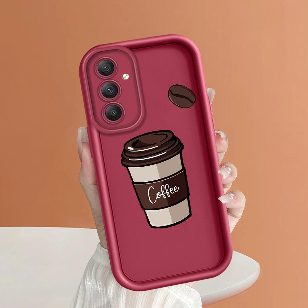 

Мягкий силиконовый квадратный чехол с рисунком лестницы для телефона, полное покрытие, противоударный защитный резиновый чехол для камеры для Samsung Samsung A35 5G темно-красного