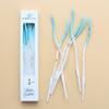 Birthday Gradient Champagne Curve 6 Candles Boxed Pencil Straight Powder Blue Baking Cake Decoration