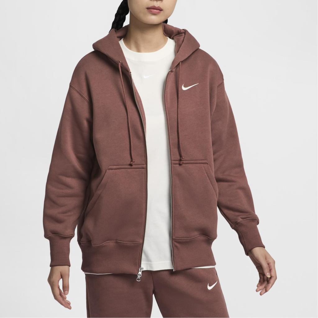 Nike Sportswear Phoenix Fleece Oversized Full-Zip Hoodie Women Red Sepia Sail DQ5759-218