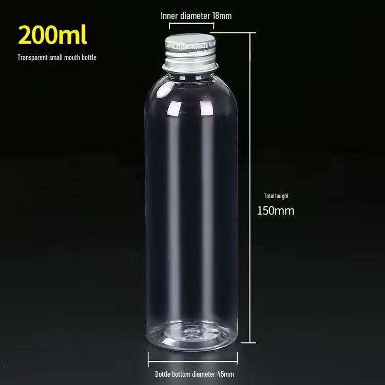 Sticlă de călătorie portabilă din plastic transparent cu capac din aluminiu