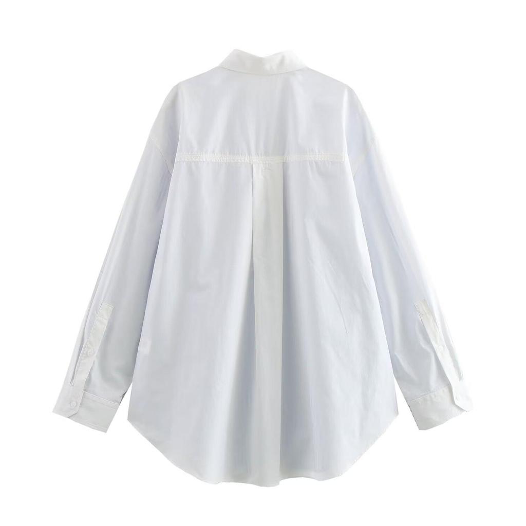 2025 Spring Women's Casual Striped Poplin Long-Sleeve Shirt