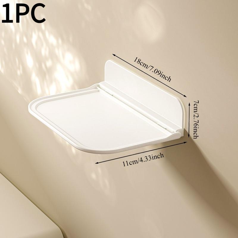 1PC Storage Folding Rack Bedside Toilet Storage Mobile Phone Set-top Box No Punching Bathroom Wall Hanging