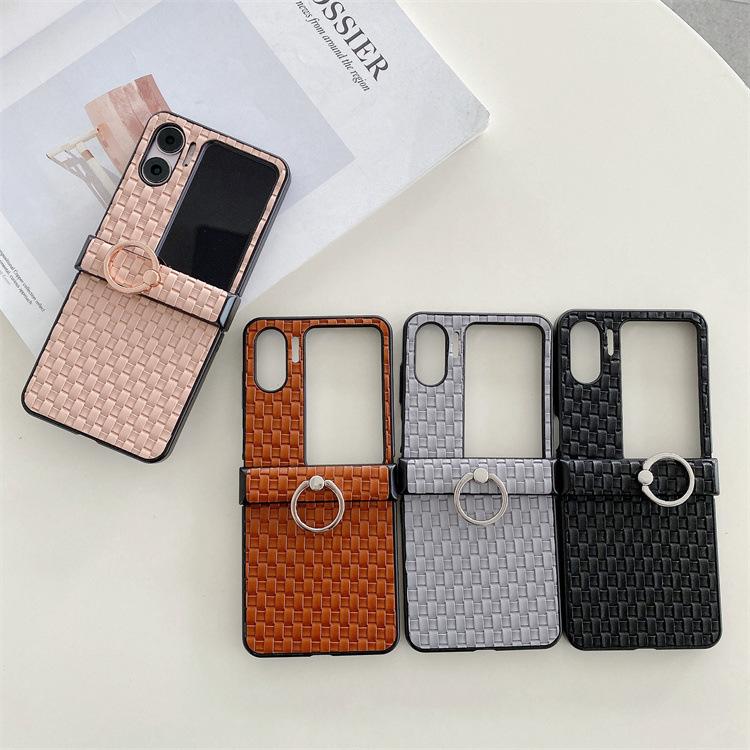 Applicable To OPPO Find N2 Flip Braided Ring Buckle Mobile Phone Case Folding Case Back Cover Anti-drop Protective Cover