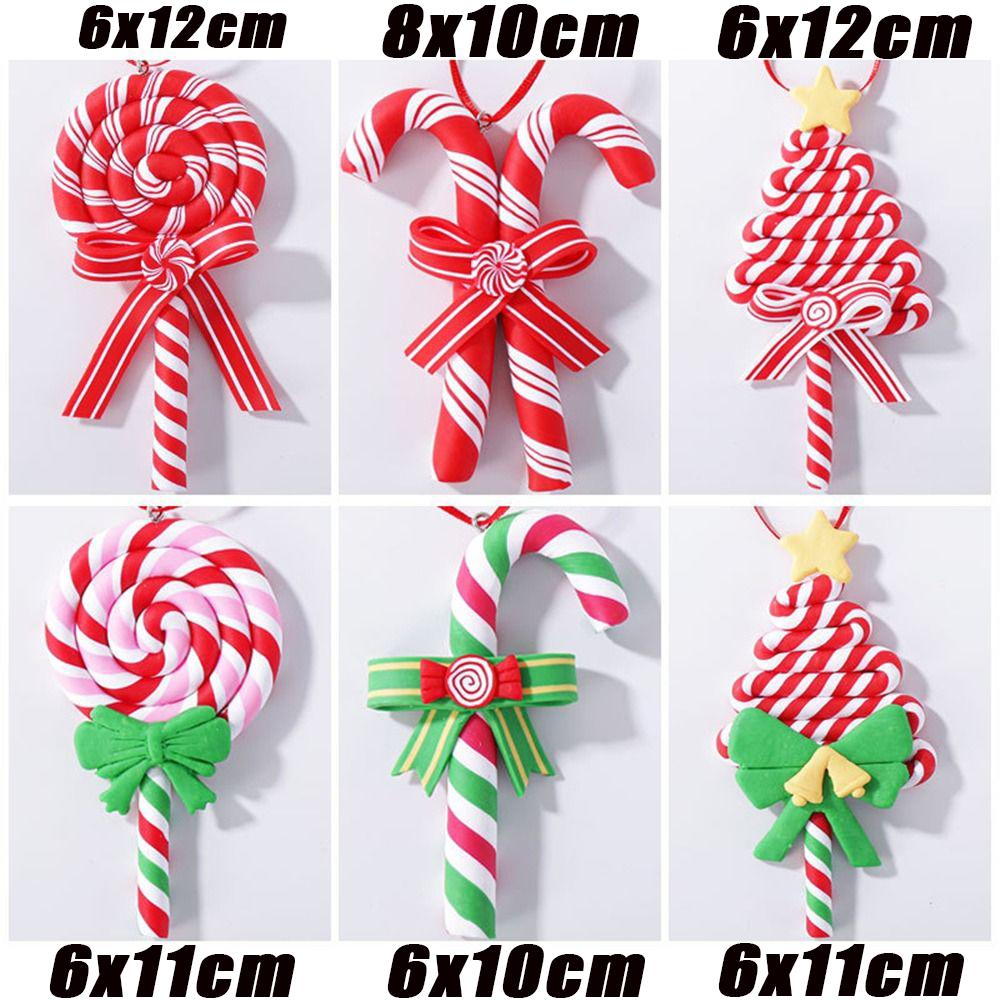 8 Pieces Christmas Candy Ornaments Lollipop Ornament Xmas Decor Candy Cane Hanging Decorations Fake Candy Canes Crafts for Xmas