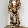 Simple Graffiti New Autumn And Winter New European And American Women'S Clothing Flower Printing Suit Women