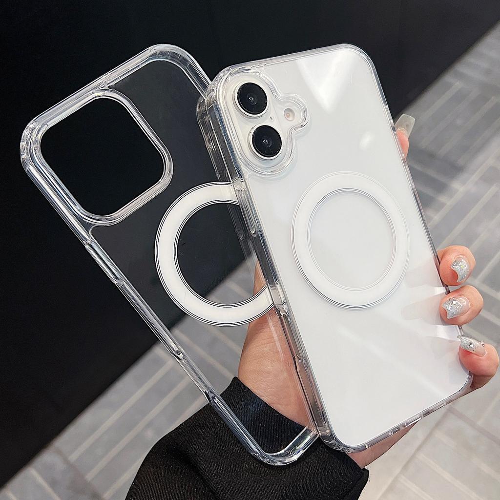 Applicable To Apple 16 Magnetic Magsafe Mobile Phone Case IPhone 15 Promax Transparent 14 Acrylic 13
