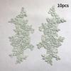10Pcs Floral Lace Applique Pair Embroidery Flower Patch Sew On Lace Motif For Wedding Dress Garment Decoration