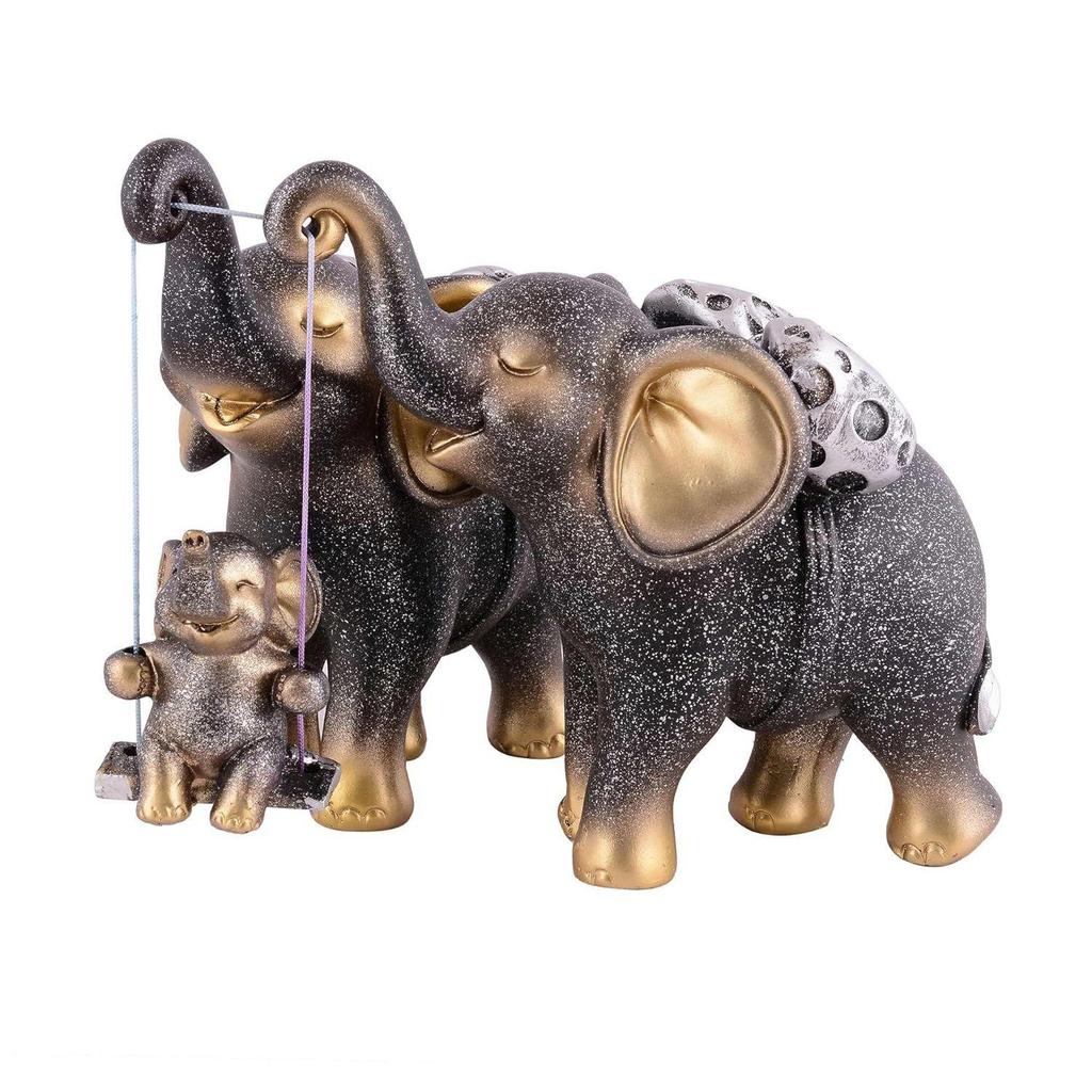 Resin Set of 3 Elephent Showpiece for Home Decoration Items Table Décor Living Room Gift Boxes for Weddings, Parties, Housewarming