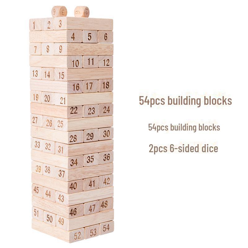 Solid Wood Stacking Blocks: Educational Parent-Child Puzzle Toy for Early Learning and Interactive Play