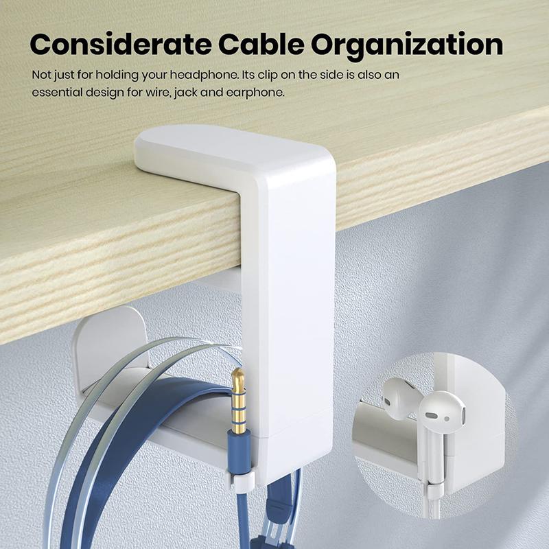 No Punch Table Clip Hook Headphone Holder 360 Degree Rotating Gamepad Holder Miscellaneous Storage Hangin