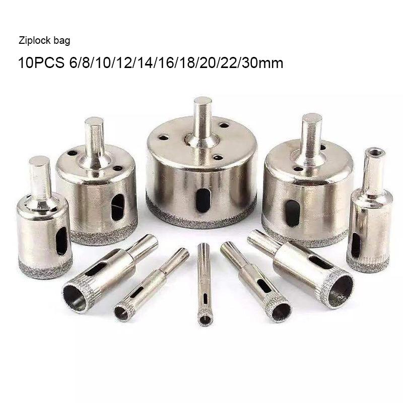 10PCS/Set Diamond Hole Saw Drill Bits Glass Ceramic Tile Saw Cutting Tool 6-30mm 10PCS/Set Diamond Hole Saw Drill Bits Glass Ceramic Tile Saw Cutting Tool 6-30mm