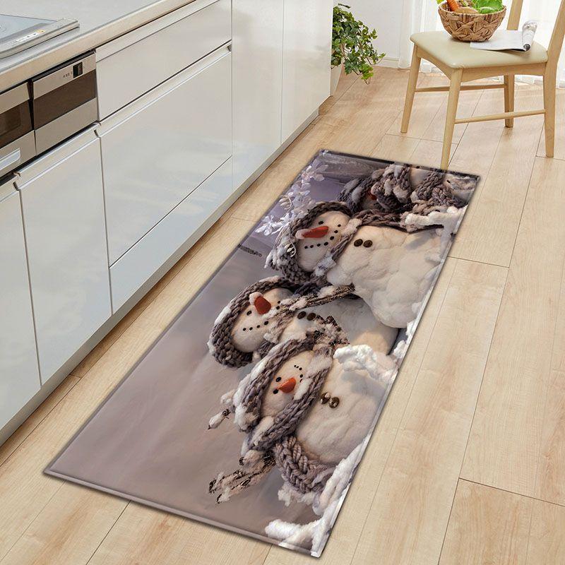 Door Floor Santa Mat Christmas Area Rug Holiday Kitchen Bedroom Mat Carpet Decor