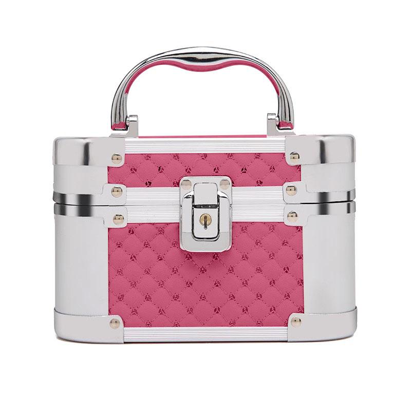 

Міні-косметика з алюмінієвого сплаву для подорожей із замком. Портативна косметологічна коробка для інструментів для нарощування нігтів. Косметична сумка.