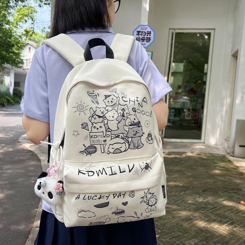 Schoolbag Student School Bag Graffiti Student School Bag Simple Backpack Cute Girl School Bag College Student