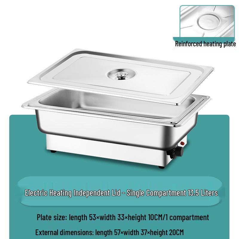 Stainless Steel Electric Chafing Dish with Visible Flip-Top for Buffet & Breakfast
