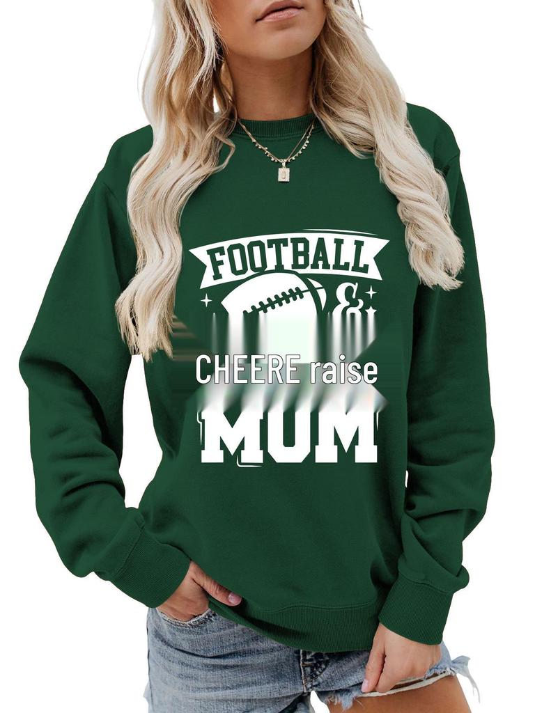Football Cheer Mom Plus Size Loose Comfortable Hoodie
