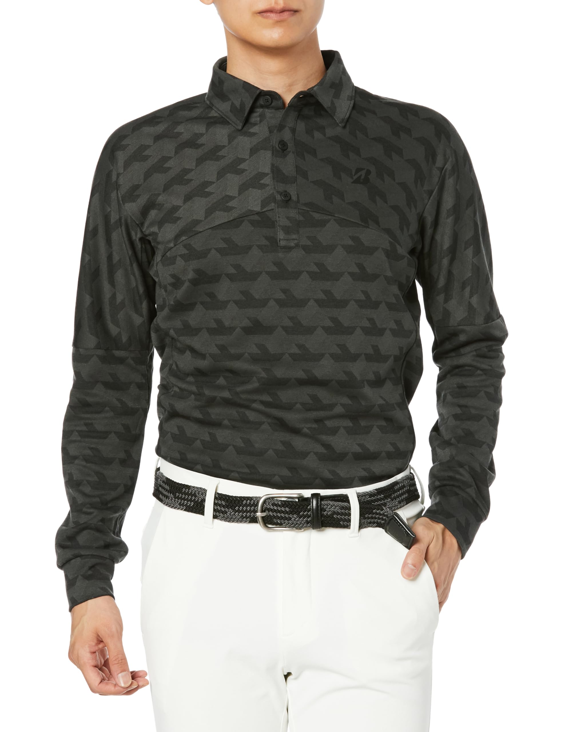 

[Bridgestone Golf] Golf Shirt, Long Sleeve Collar Shirt, ZGM04F, Men s, BK