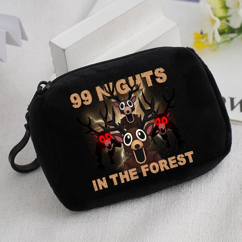 99 Nights In The Forests Soft Coin Purses Cartoon Print Mini Zipper Wallets Portable Key Change Pockets Storage Bags Boys Gift