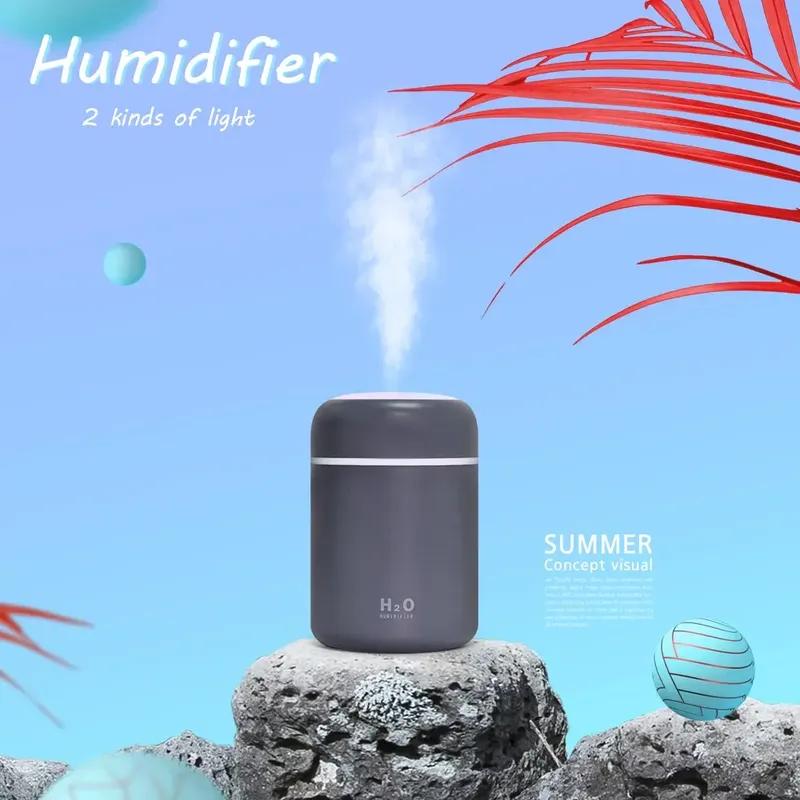 Portable USB Ultrasonic Aroma Diffuser, Colorful Cup Humidifier, Cool Mist Maker Air Purifier for Home & Car
