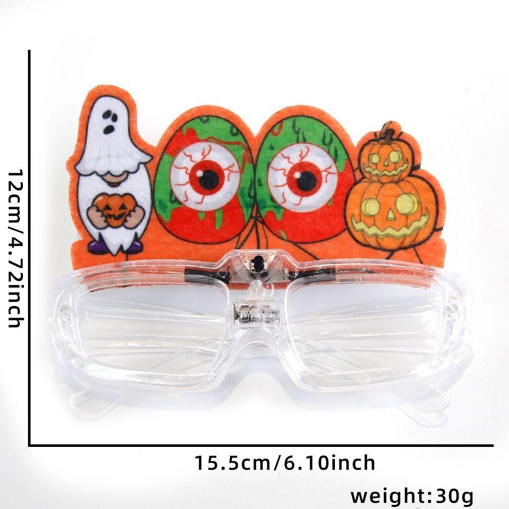 LED Halloween Luminous Glasses Pumpkin Fluorescent Glasses Funny Party Glowing Glass  Toy