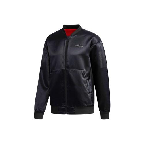 adidas neo reversible plain long-sleeve hidden zipper jacket for men, black S чёрный