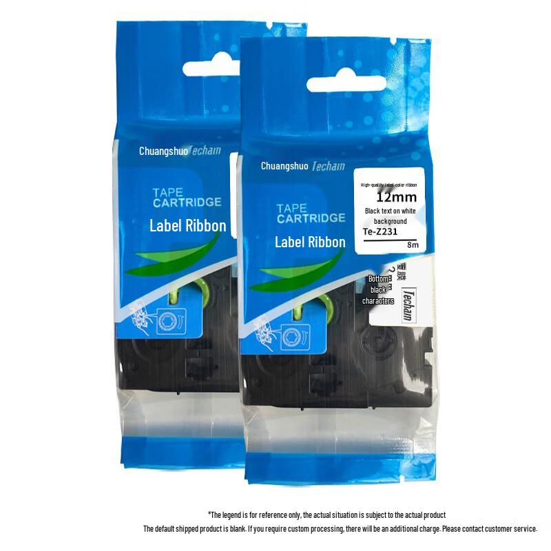 TECHAIN Label Maker Tapes 12mm White Black