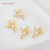 18K Gold Plated Brass Metal Lovely Angel Fairy shaped Charms Pendants Findings For DIY Jewelry Making Accessories