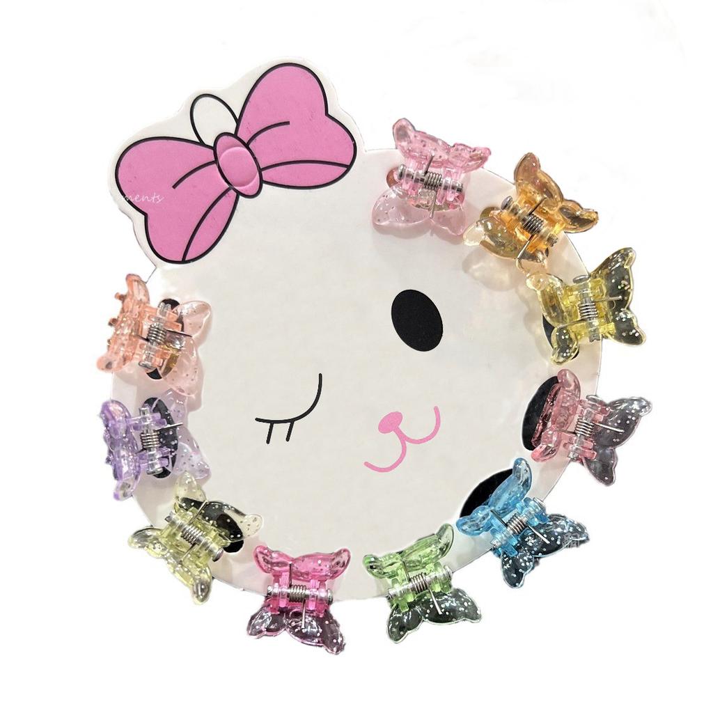 50Pcs Mini Transparent Multi-Color Butterfly Claw Clip Mini Hairpin Hair Clip Hair Accessories For Girls And Women Headwear Quality
