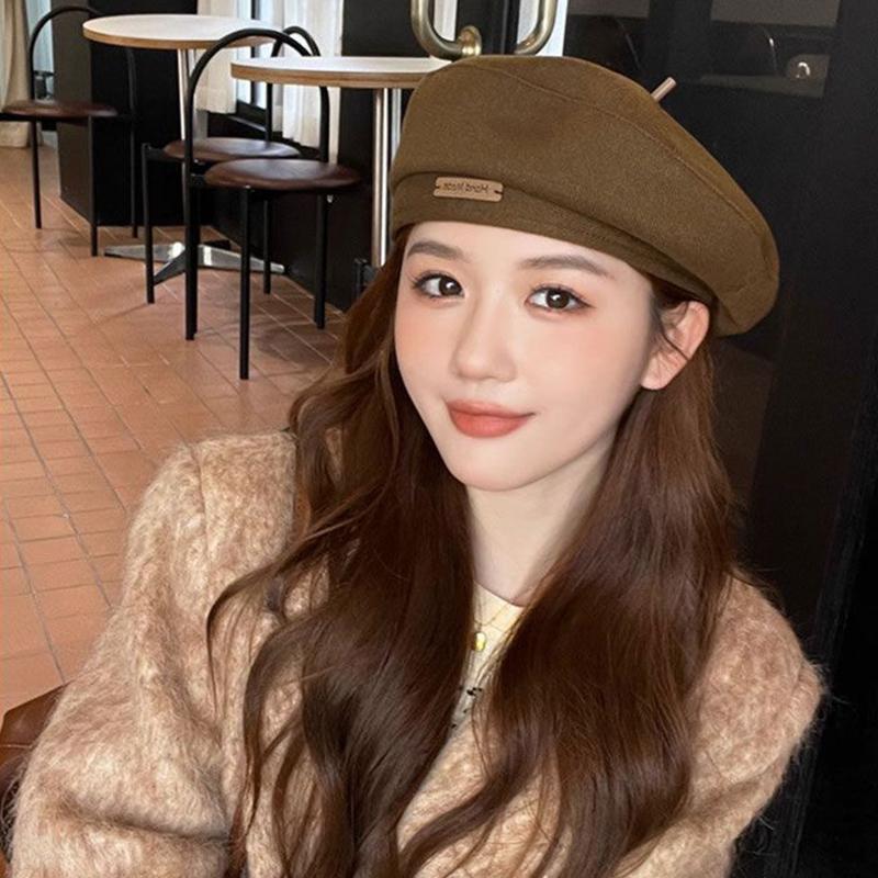 Beret Women Autumn And Winter Japanese Style Large Head Circumference Ins Network Celebrity Face Small Octagonal Painter Hat