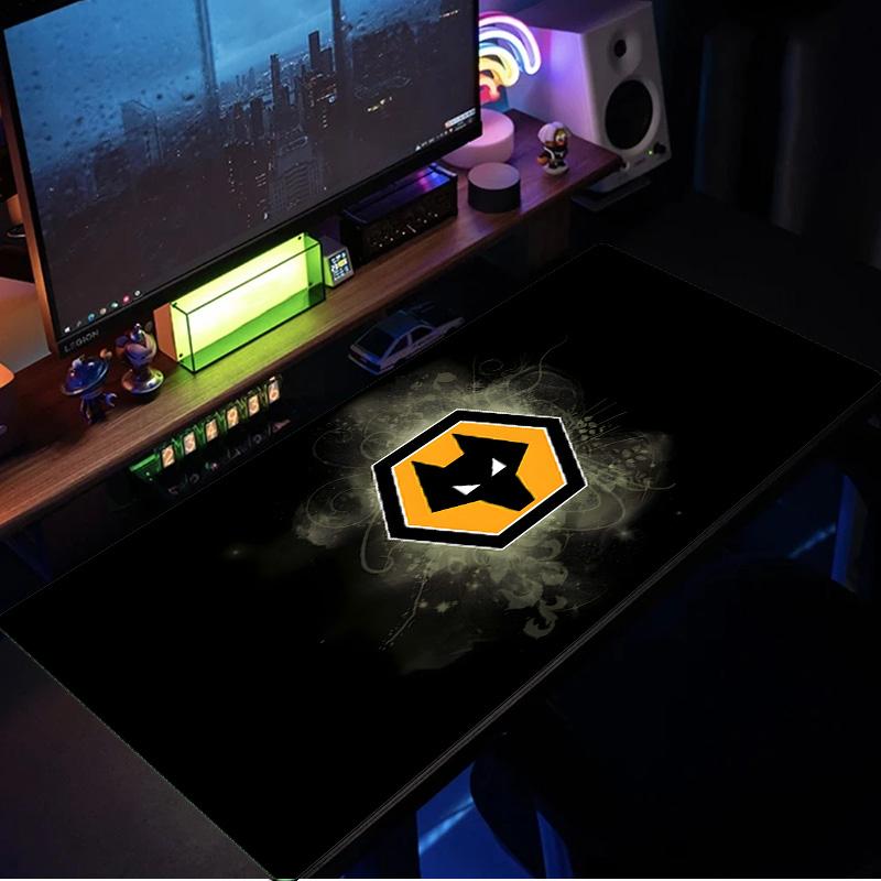 Flammende Wölfe Emblem Wanderer Mauspads, Gummibasis, Mauspads für Gamer und Bürogebrauch, Gaming Schreibtisch , Leicht zu reinigende Matte Weihnachtsgeschenke für Fans
