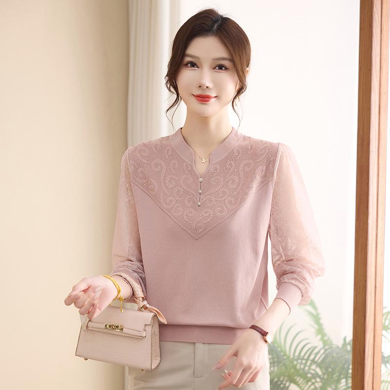 

Elegant Western-Style Autumn Knitwear: 2026 Long-Sleeve Wool Sweater for Moms, Perfect for Middle-Aged and Elderly Women 4XL (Recommended 160-170 lbs) розовый