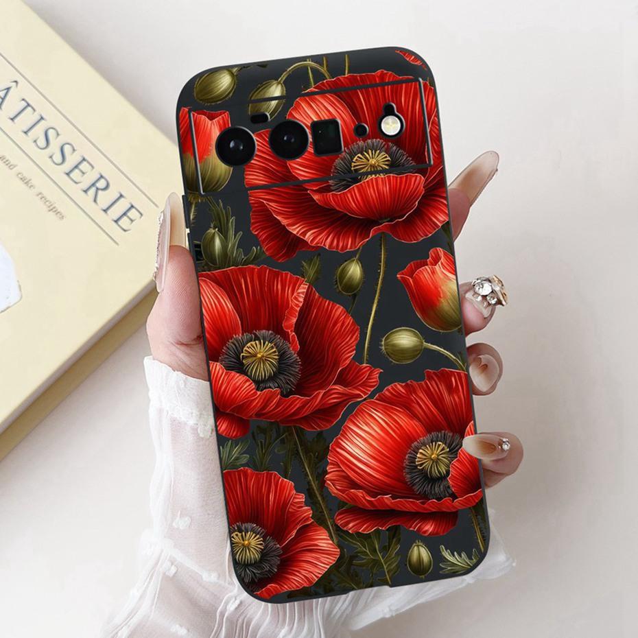 Fashion Painting Phone Case For Google Pixel 6 Pro 6a Black Silicone Soft Cover For Google Pixel6 Pixel6a 6Pro Cases Bumpers
