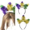 Blingbling Pompoms Headband for Mardi Gras Party Costume Accessories Hairband Festival Celebration Headwear for Event